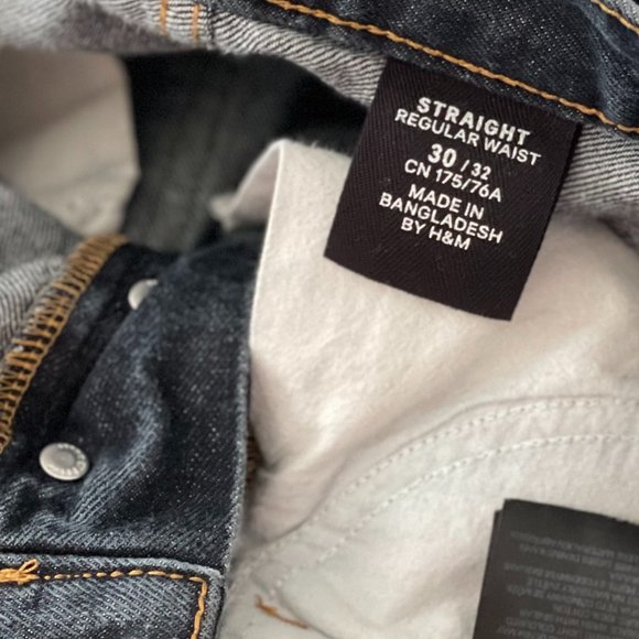 H&M Men's Straight Regular Waist | Men's Size 30x32 | Dark Blue Jean - Picture 5 of 6